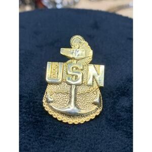 USN Chief Petty Officer Anchor decorative gold tone pin